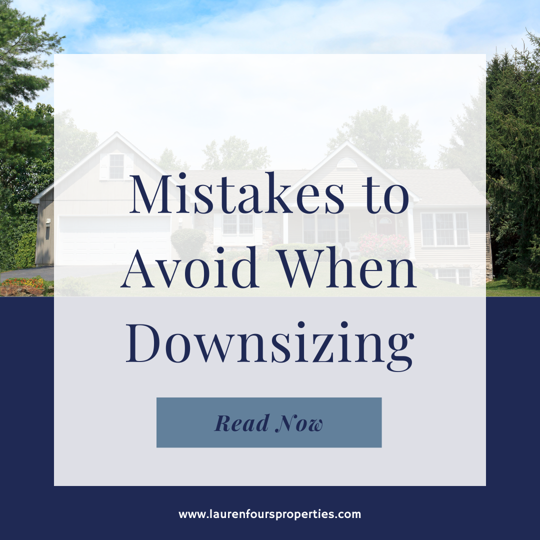 An image with the blog post title, "Mistakes to Avoid When Downsizing."