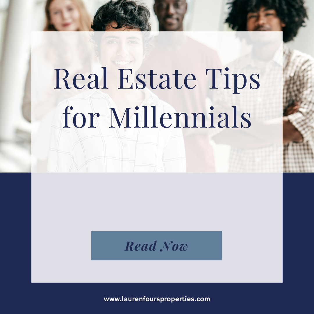 An image with the blog post title, "Real Estate Tips for Millennials."